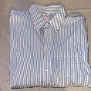 Brooks Brothers Navy and White Striped Dress Shirt